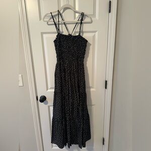 Abercrombie & Fitch Black and White Polka Dot Maxi Dress